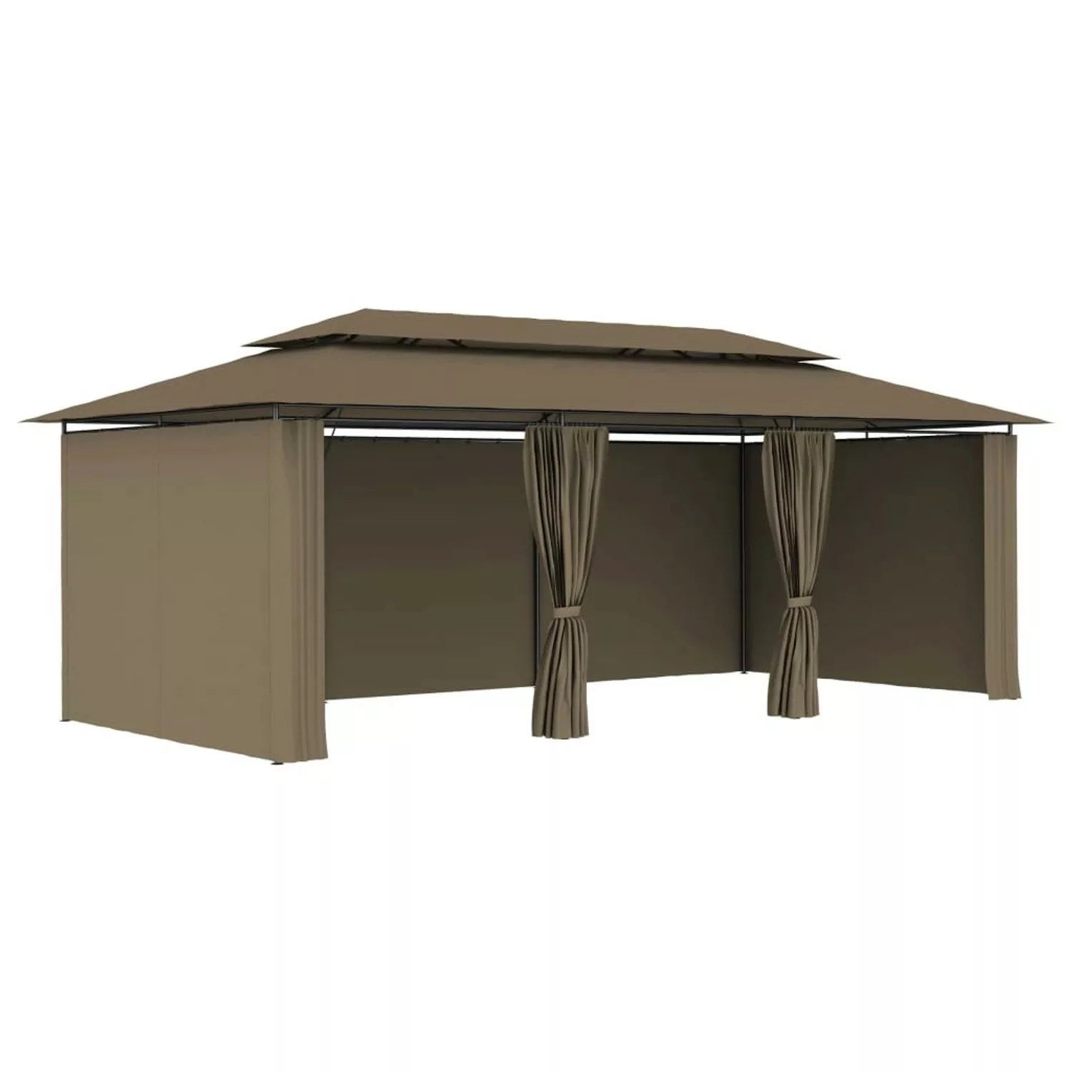 Pavillon Mit Vorhängen 600x298x270 Cm Taupe 180 G/mâ² günstig online kaufen