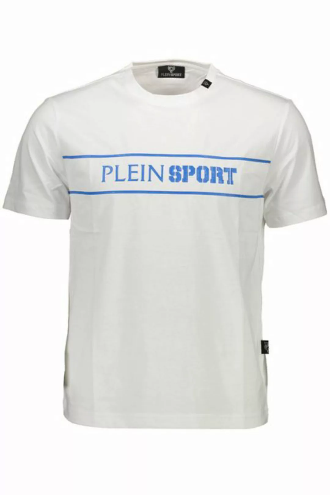 PLEIN SPORT T-Shirt Herren Kurzarm T-Shirt Weiß mit Kontrastdetails günstig online kaufen