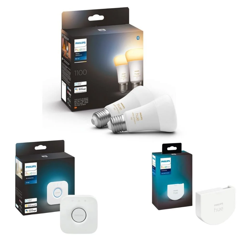 Philips Hue Bluetooth White Ambiance LED E27 Birne - A60 8W 1100lm Doppelpa günstig online kaufen