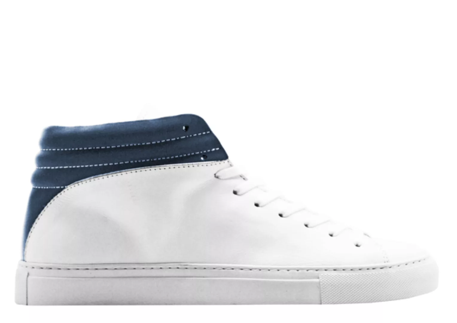 Hoher Sneaker Aus Leder "Nat-2 Sleek White Navy" In Weiß Und Blau günstig online kaufen