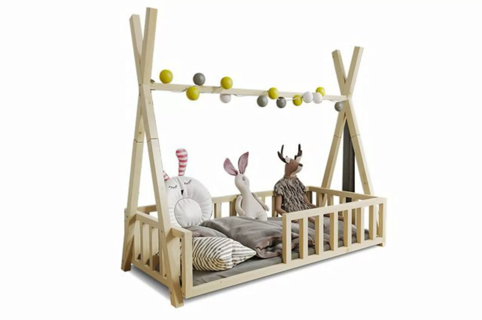 Stylefy Kinderbett Rena (Kinderbett, Bett), 80x160 cm, aus Kieferholz, Mode günstig online kaufen