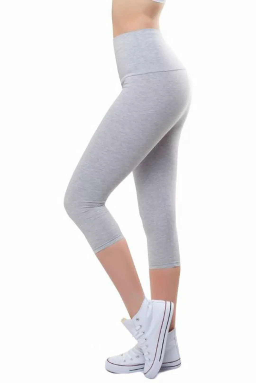 Bongual Highwaist Leggings Damen 3/4 Leggins hoher Bund Capri-Leggings aus günstig online kaufen