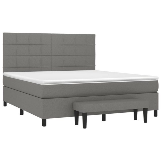 vidaXL Boxspringbett Boxspringbett mit Matratze Dunkelgrau 160x200 cm Stoff günstig online kaufen