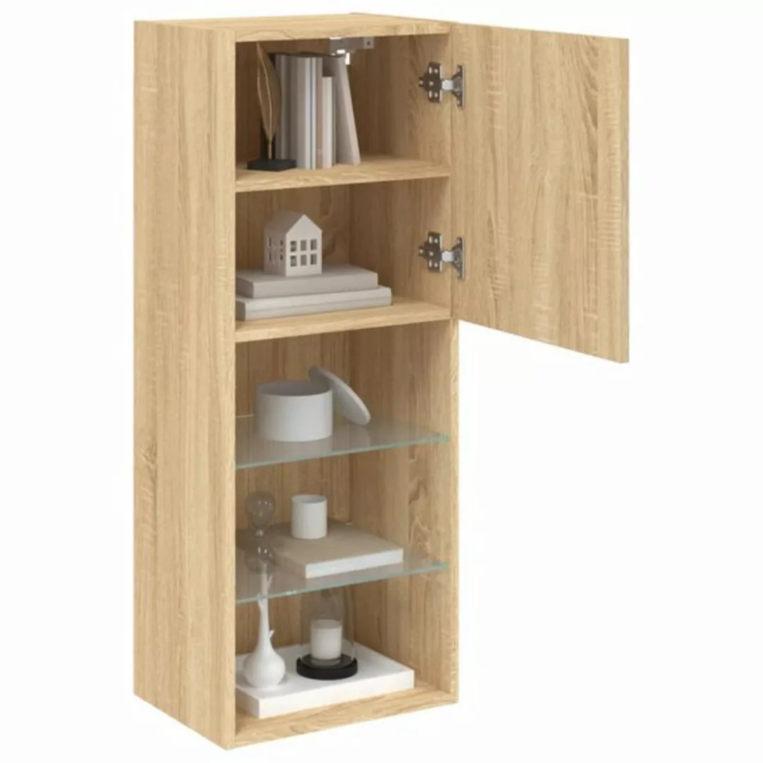 vidaXL Hängeschrank Hängeschrank Wandschrank mit LED Leuchten Sonoma Eiche günstig online kaufen