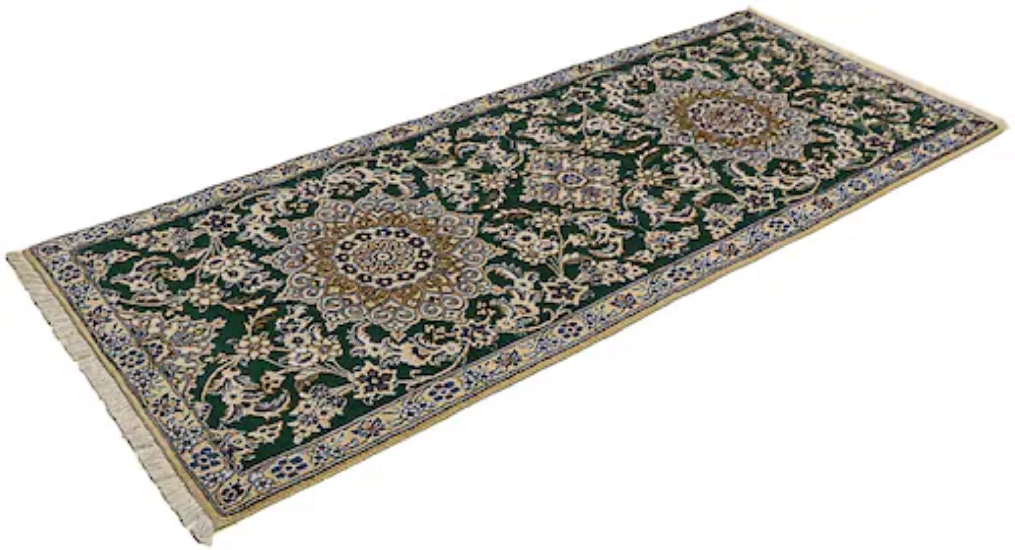 morgenland Orientteppich »Perser - Nain - Royal - 200 x 89 cm - dunkelgrün« günstig online kaufen