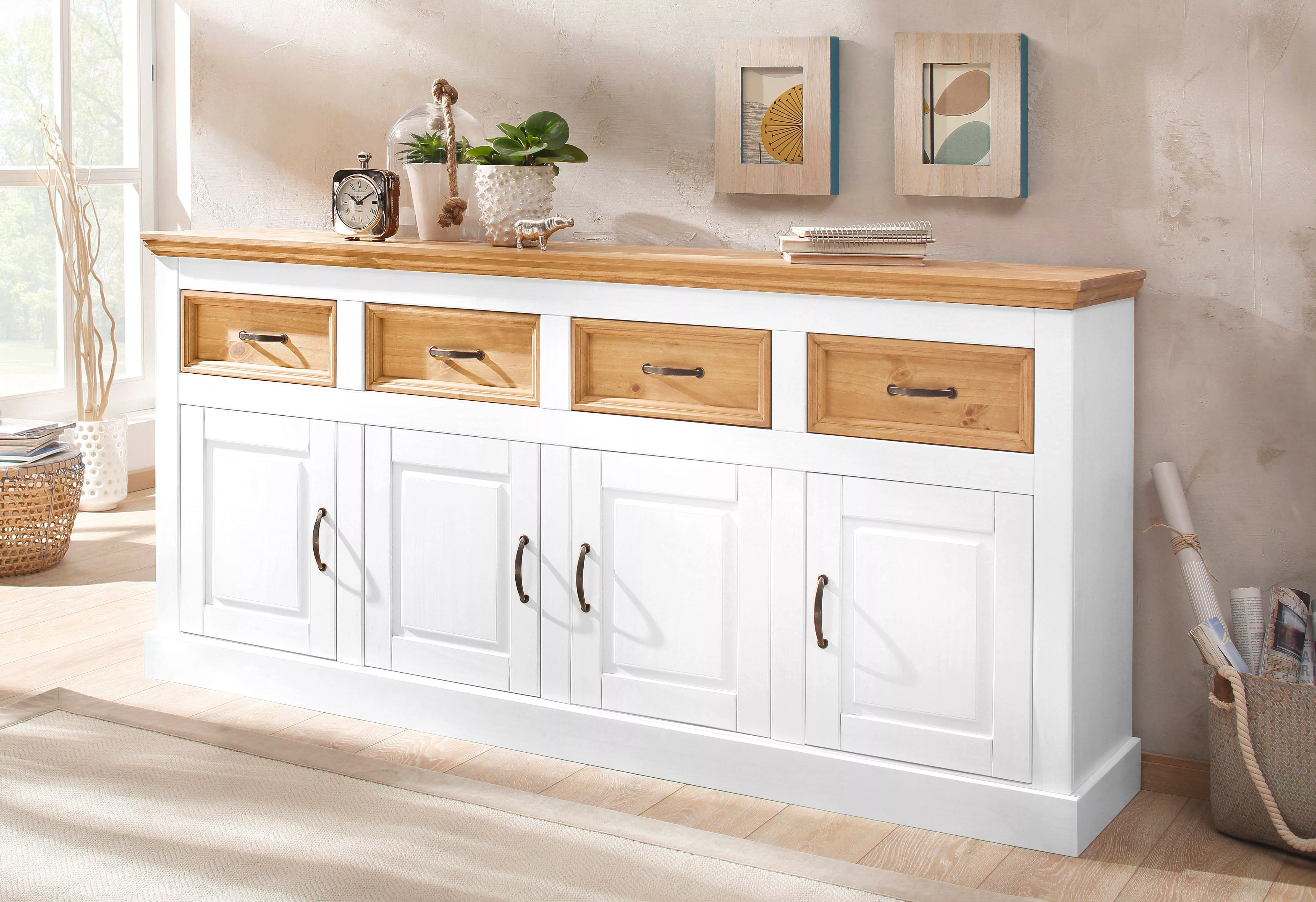 Home affaire Sideboard "Selma", Kommode mit 4 Türen und 4 Schubkästen. Brei günstig online kaufen