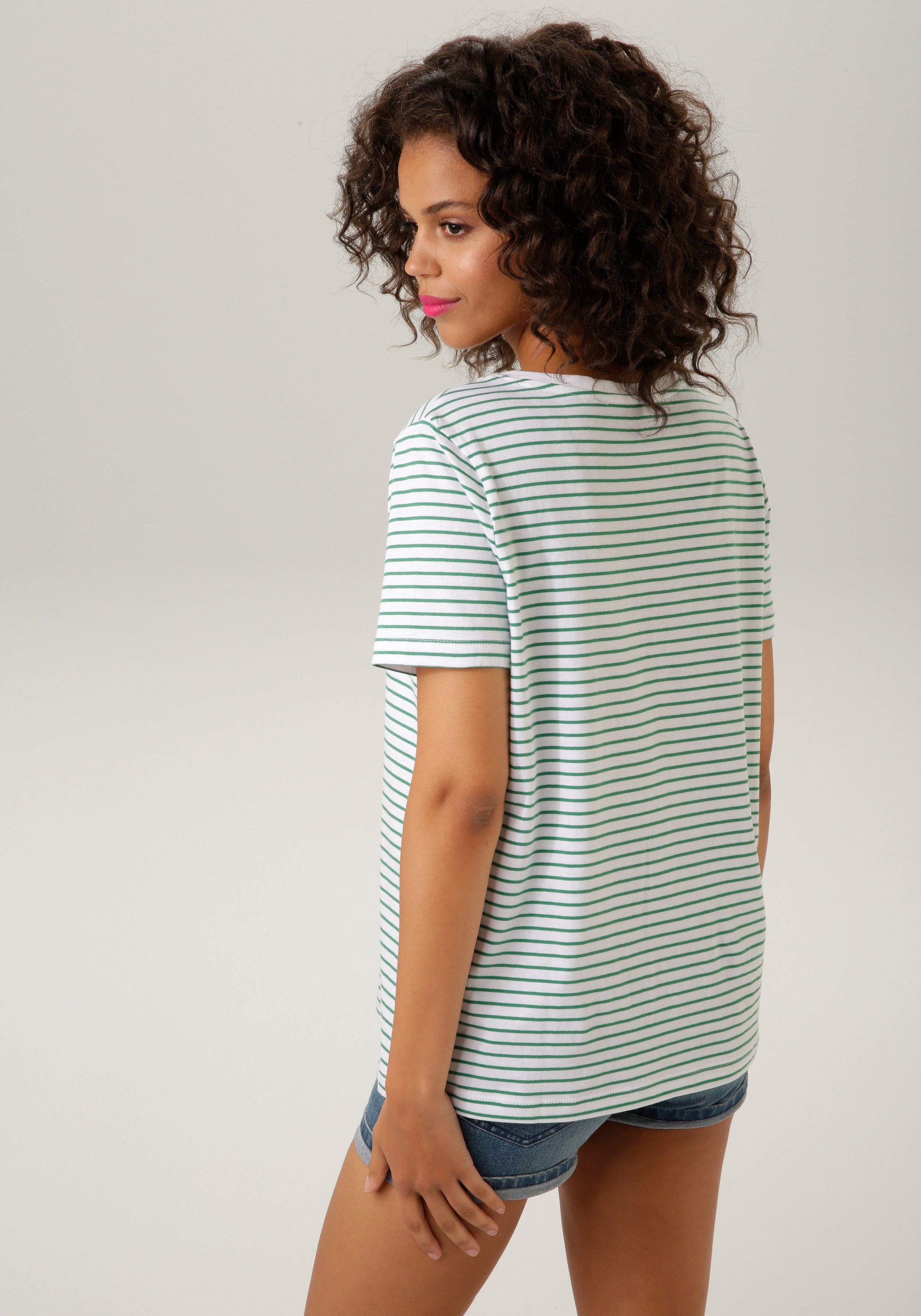 Aniston CASUAL T-Shirt, im Streifen-Dessin günstig online kaufen