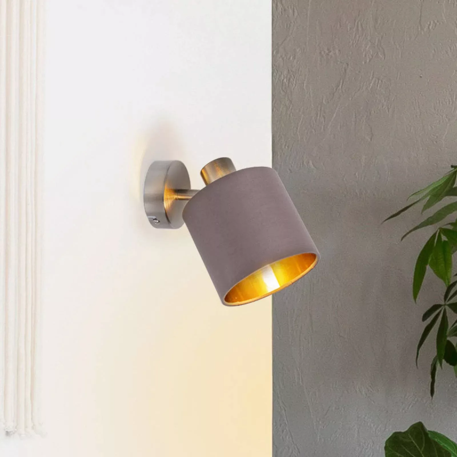 Deckenlampe Maron einflammig Textil, braun/gold günstig online kaufen