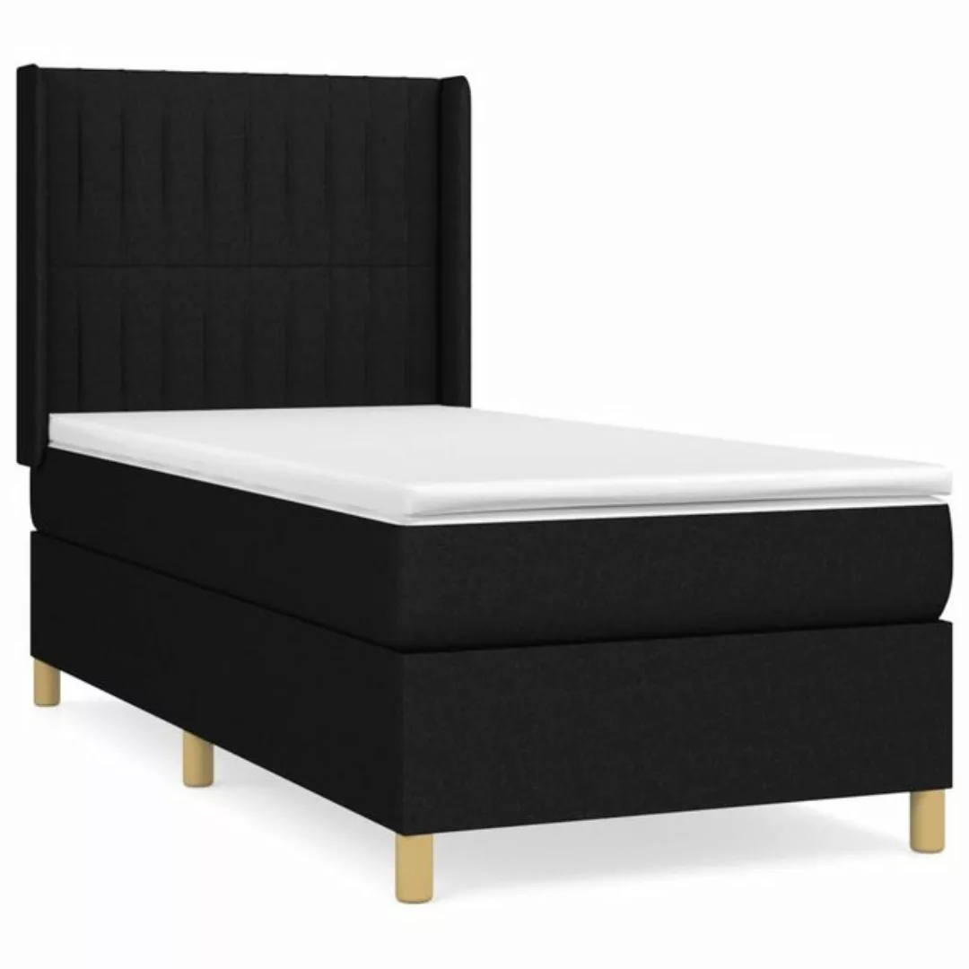 vidaXL Bettgestell Boxspringbett mit Matratze Schwarz 80x200 cm Stoff Bett günstig online kaufen