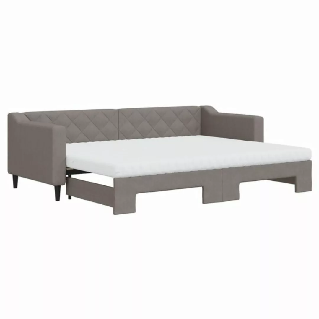 vidaXL Gästebett Gästebett Tagesbett Ausziehbar mit Matratzen Taupe 80x200 günstig online kaufen