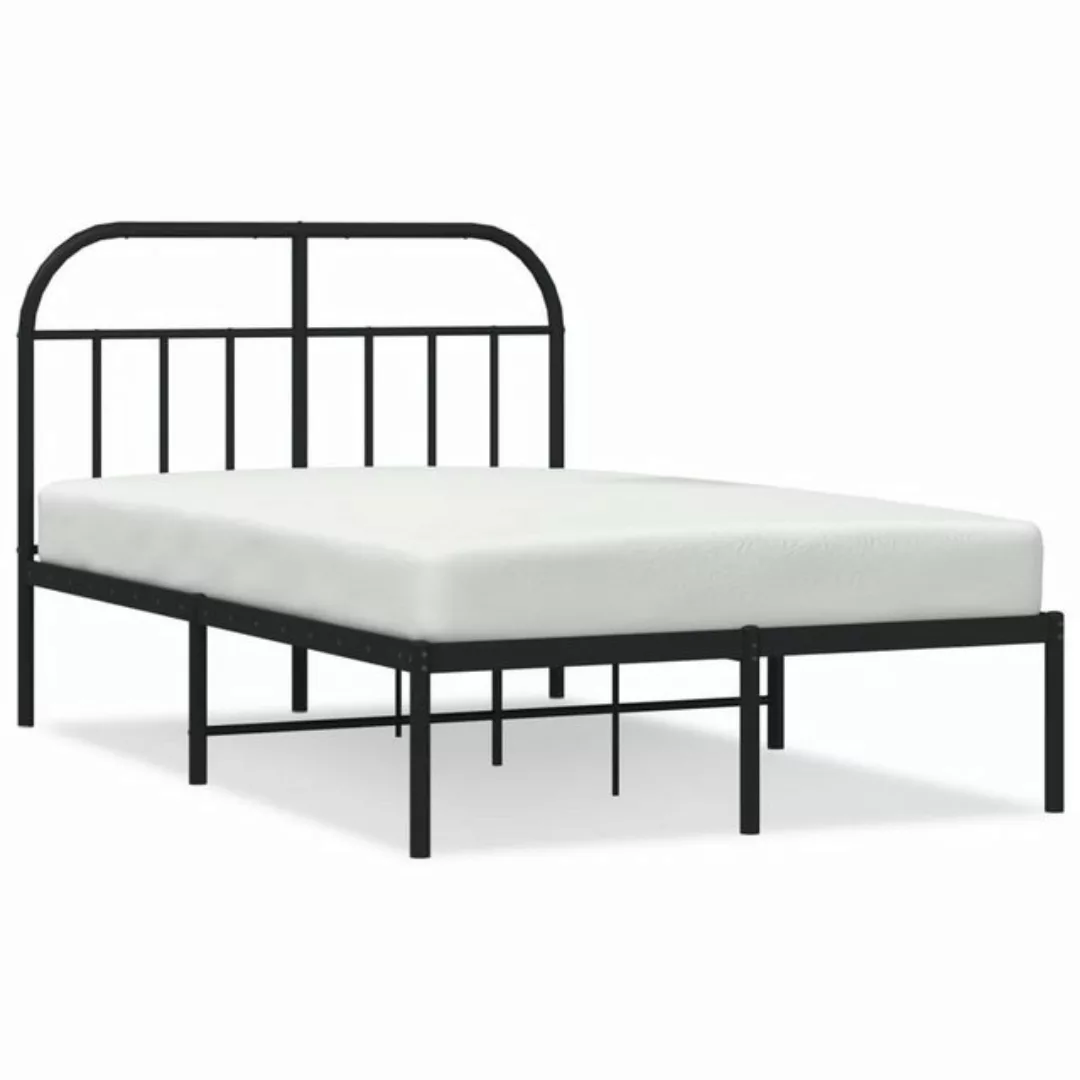 furnicato Bett Bettgestell mit Kopfteil Metall Schwarz 120x190 cm günstig online kaufen