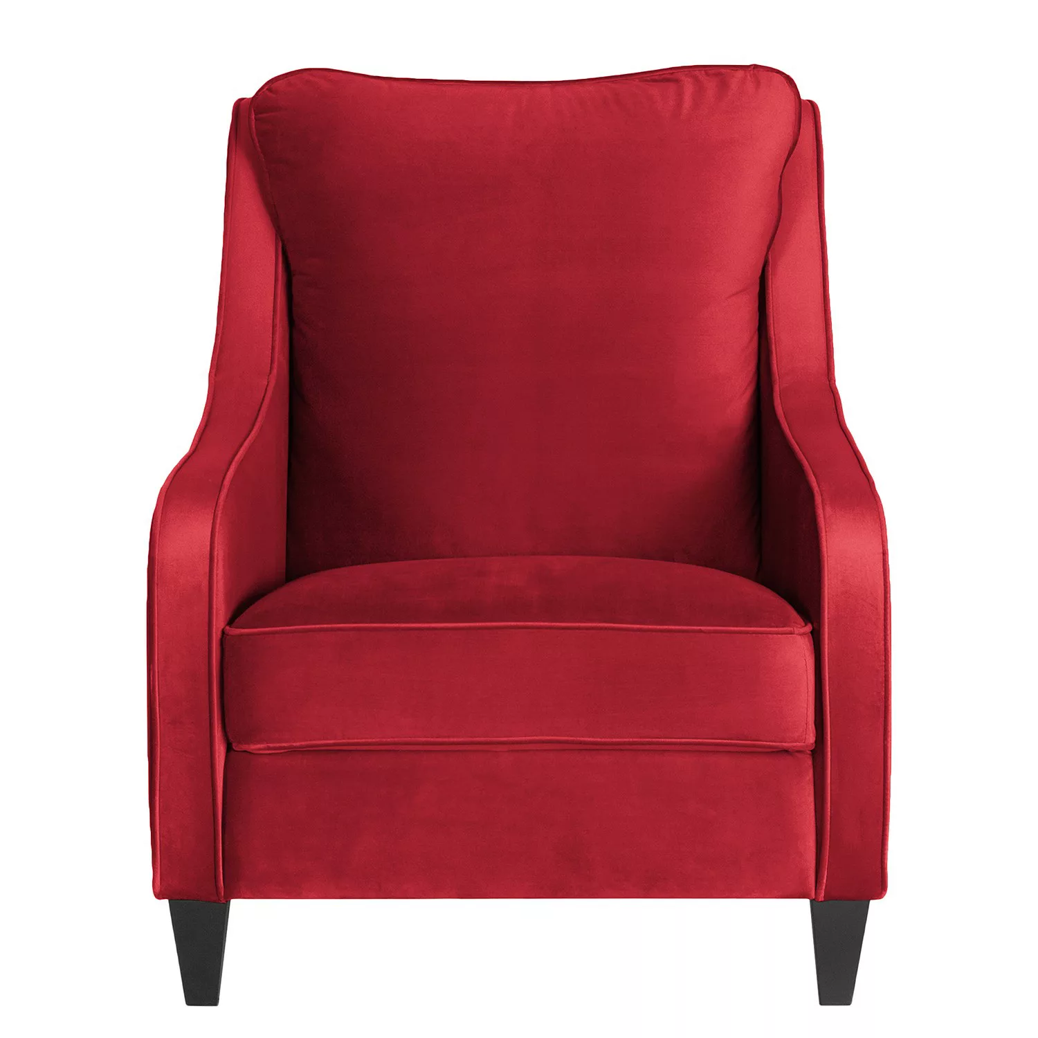home24 Maison Belfort Sessel Wingen I Rot Samt 75x85x94 cm (BxHxT) günstig online kaufen