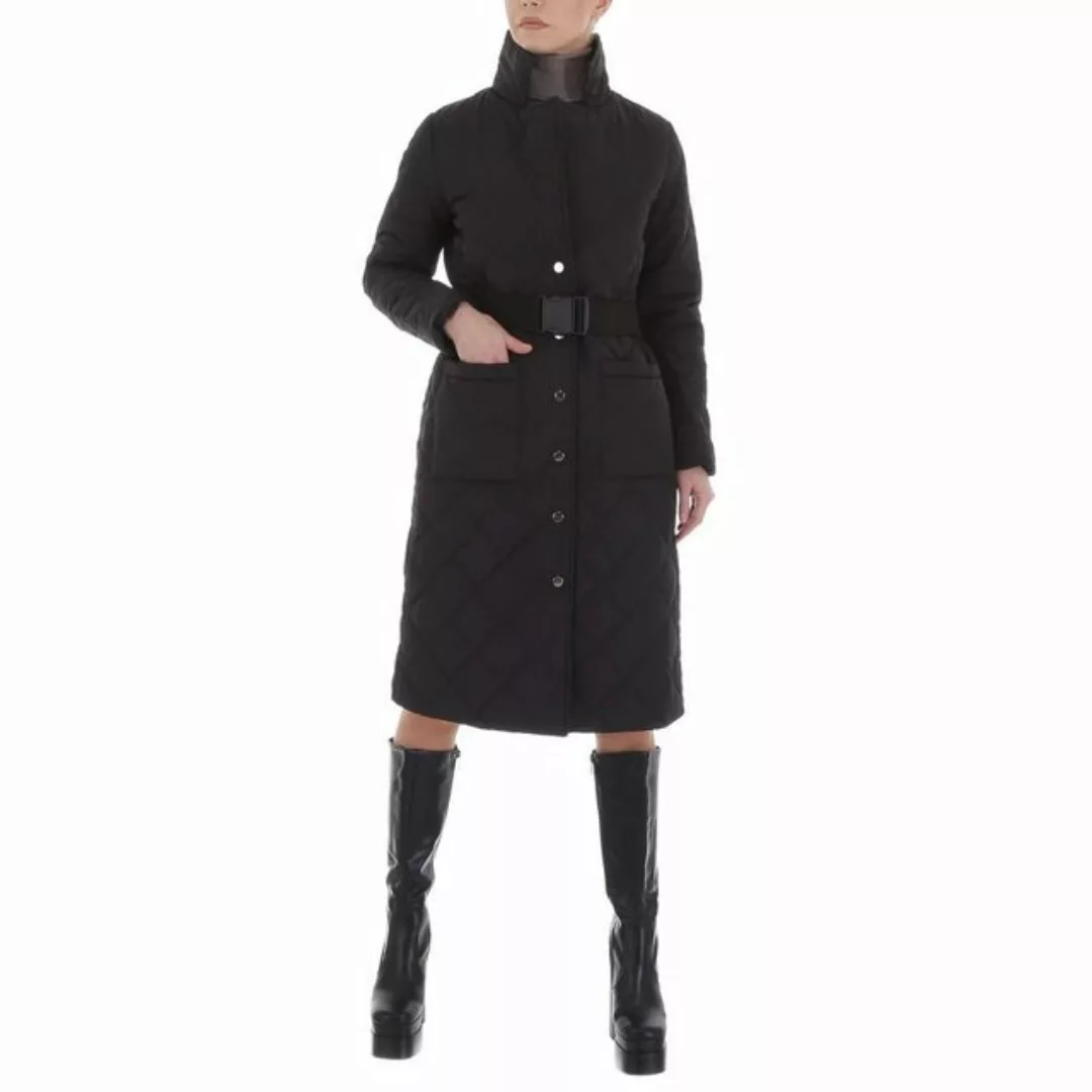 Ital-Design Wintermantel Damen Freizeit Gefüttert Wintermantel in Schwarz günstig online kaufen