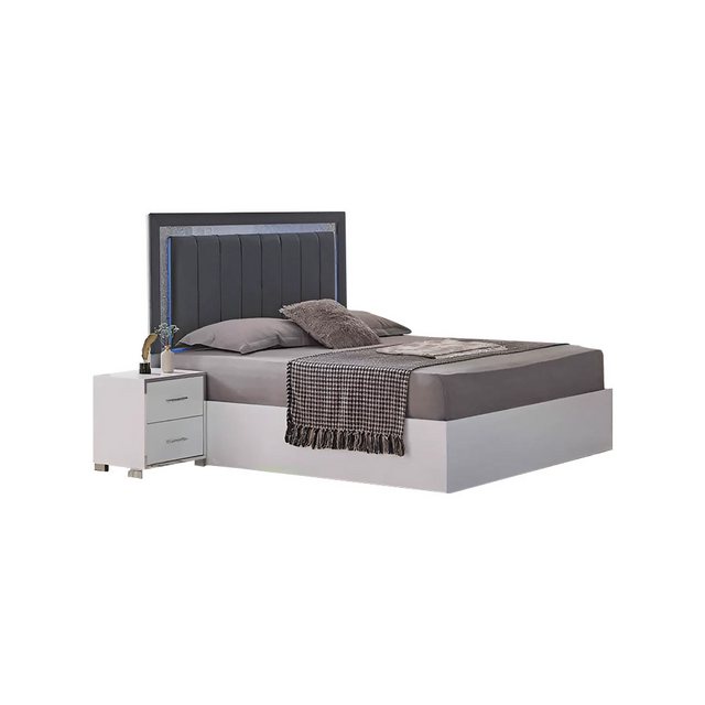 JVmoebel Bett Bettrahmen Doppelbett Bett Schlafzimmerbett Holzbett Grau Sch günstig online kaufen