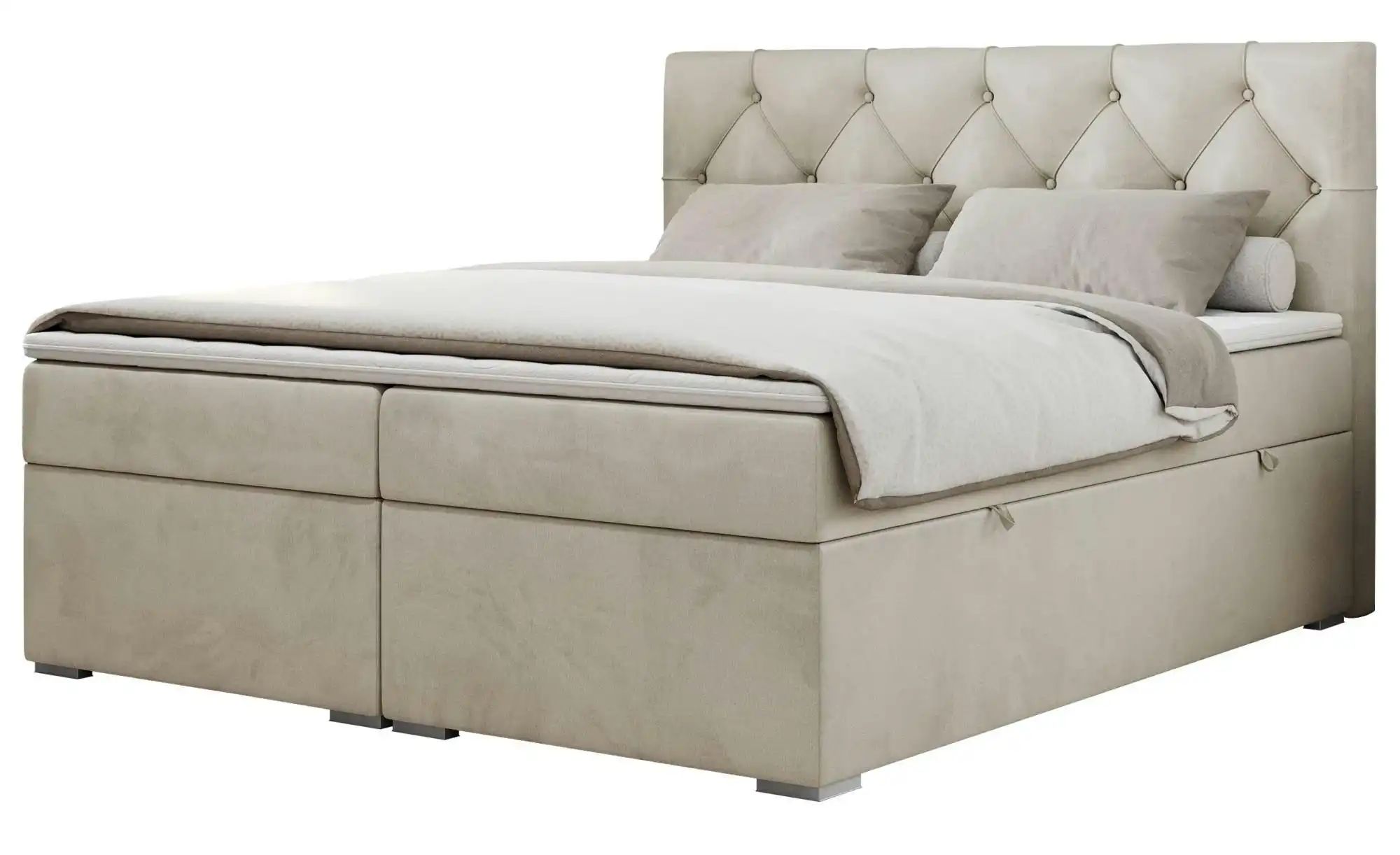 Boxbett mit Bettkasten Alda ¦ beige ¦ Maße (cm): B: 160 H: 118 Betten > Kom günstig online kaufen