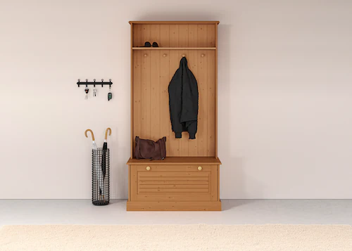 Home affaire Kompaktgarderobe "Liotta", Mit einer Klappe und 4 Kleiderhacke günstig online kaufen