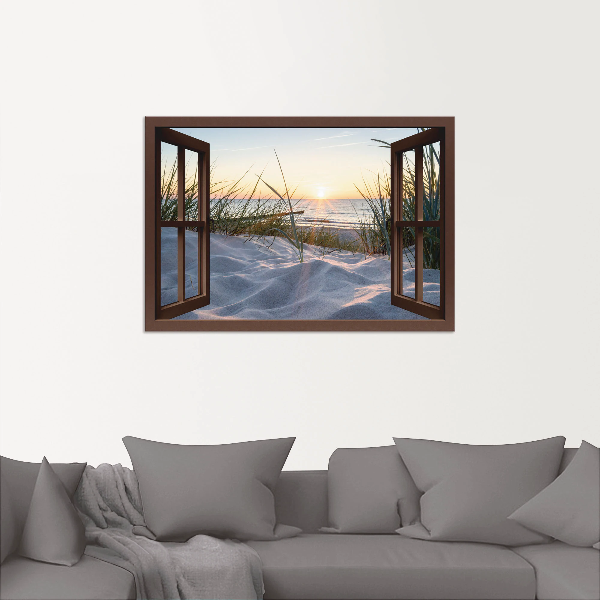 Artland Wandbild »Ostseestrand durchs Fenster«, Meer Bilder, (1 St.), als A günstig online kaufen