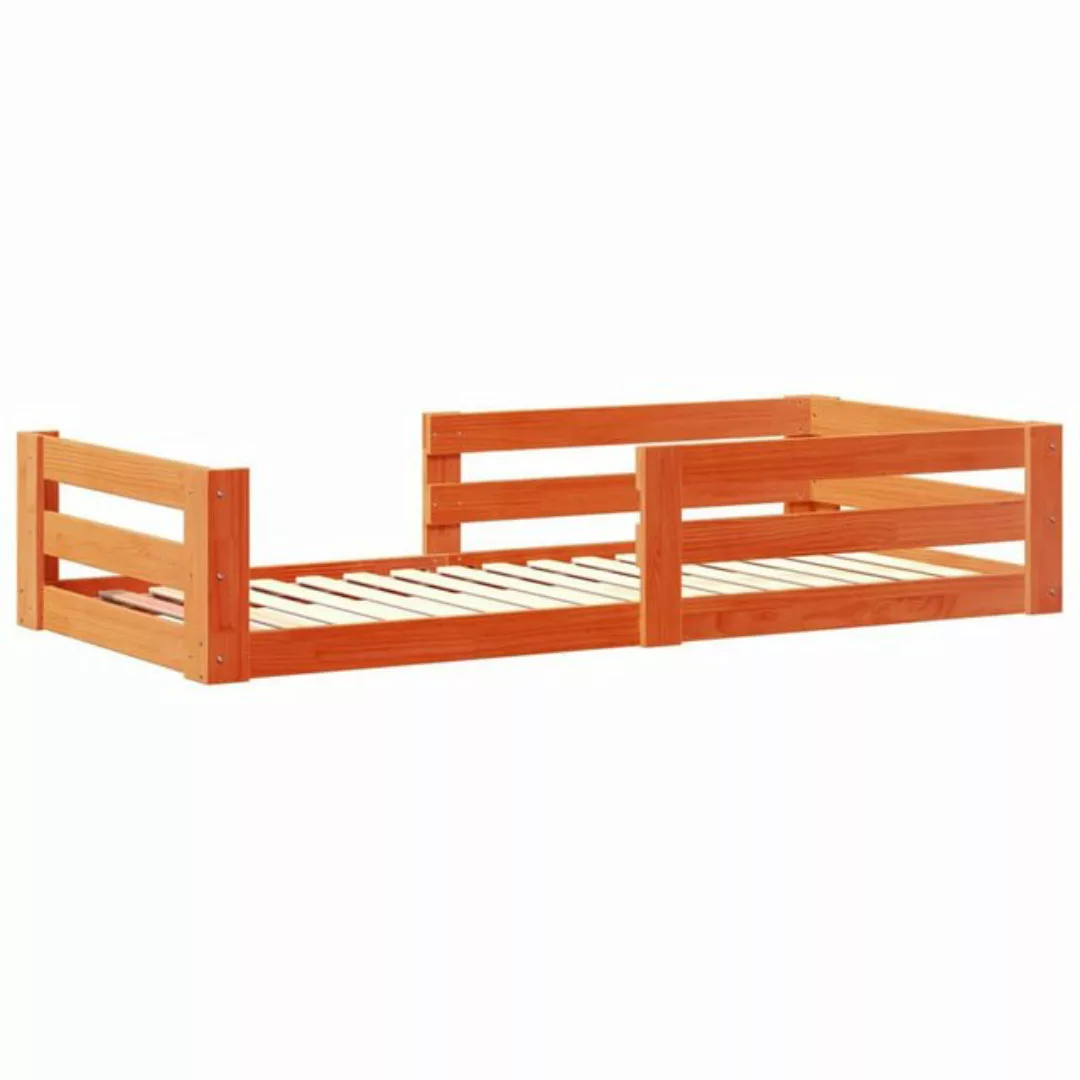 vidaXL Bett, Massivholzbett ohne Matratze Wachsbraun 70x140 cm Kiefernholz günstig online kaufen