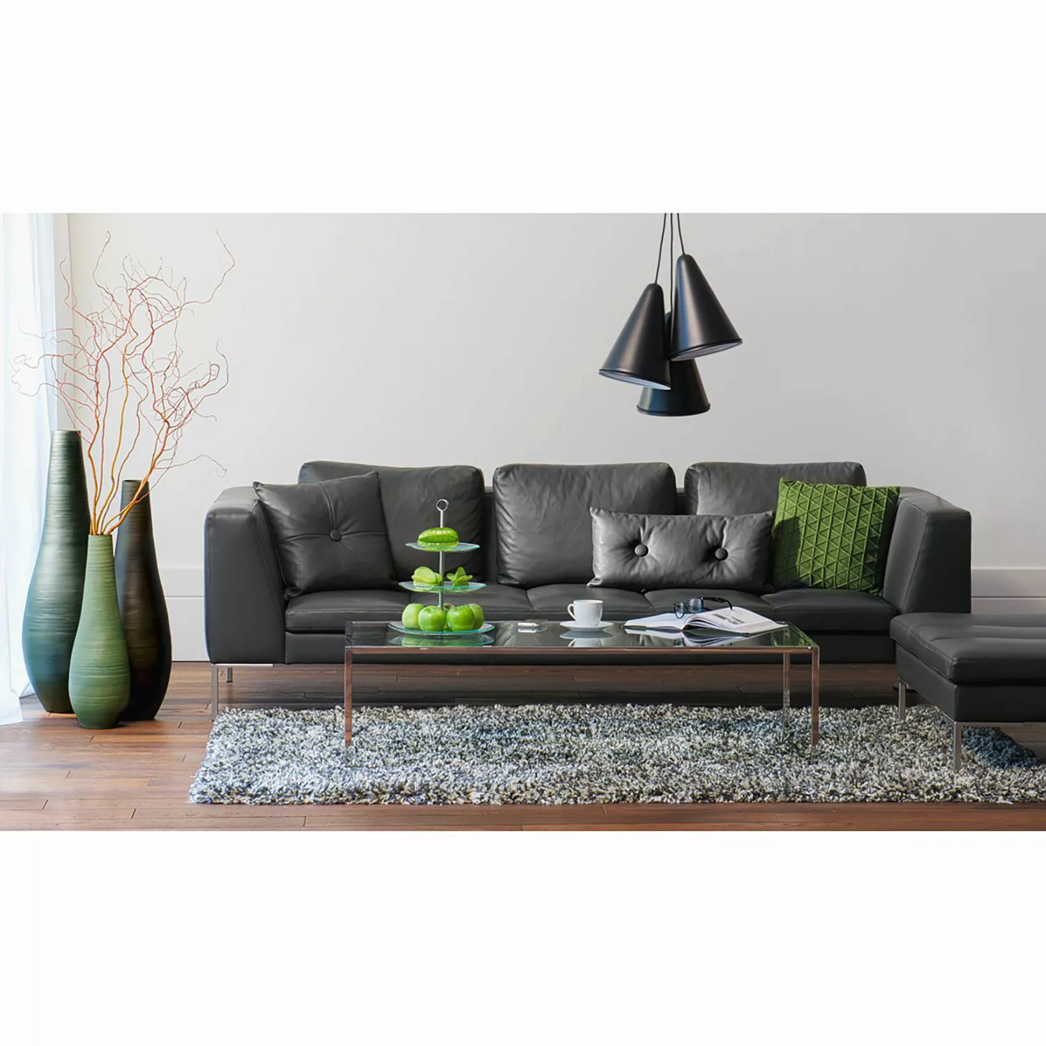 home24 Studio Copenhagen Sofa Madison 3-Sitzer Grün Webstoff 238x66x105 cm günstig online kaufen