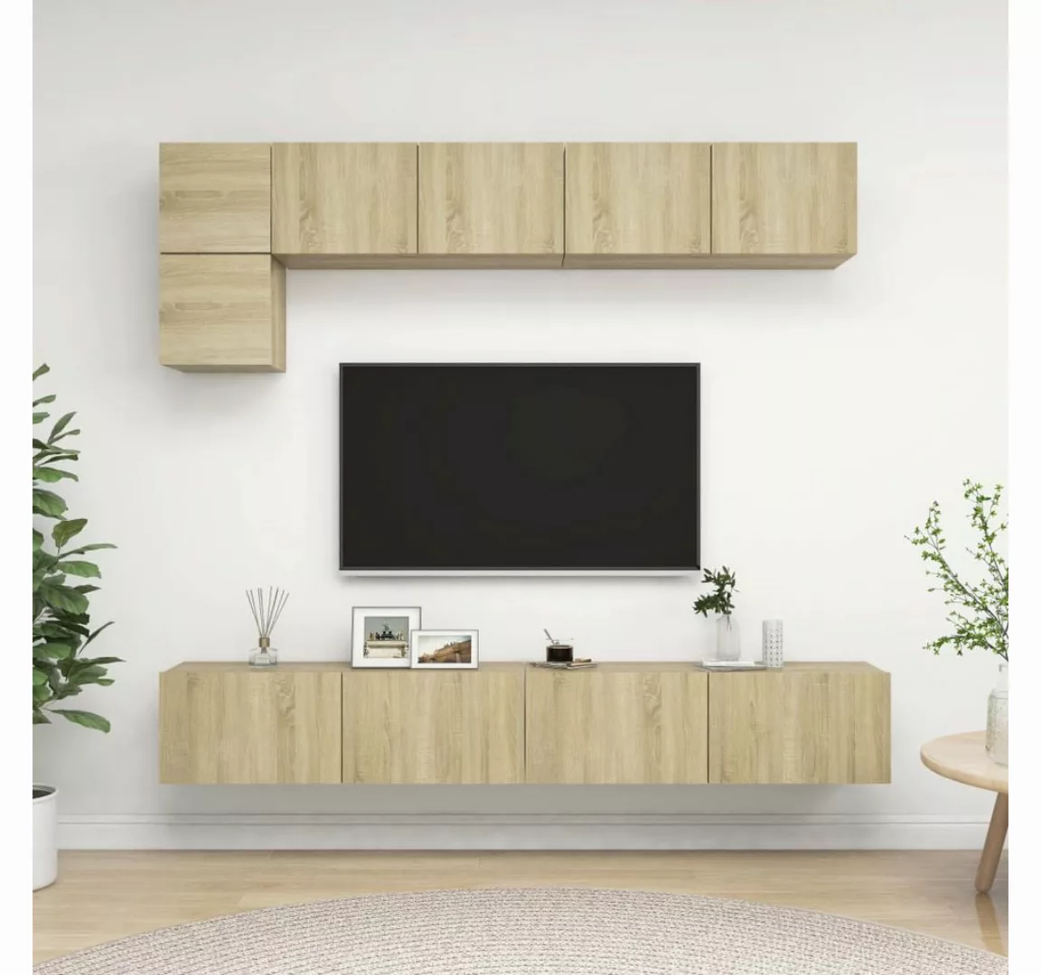 vidaXL TV-Schrank 5-tlg TV-Schrank-Set Sonoma Eiche Spanplatte günstig online kaufen