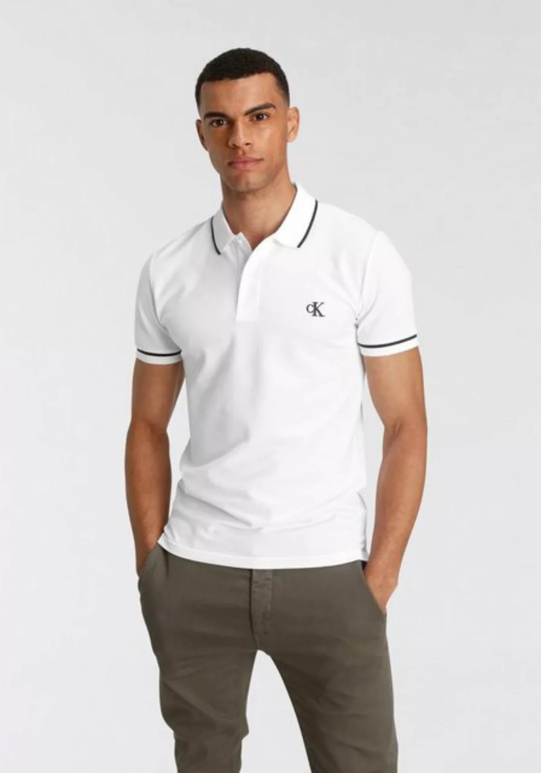 Calvin Klein Jeans Poloshirt "TIPPING SLIM POLO", mit Logomarkenlabel günstig online kaufen