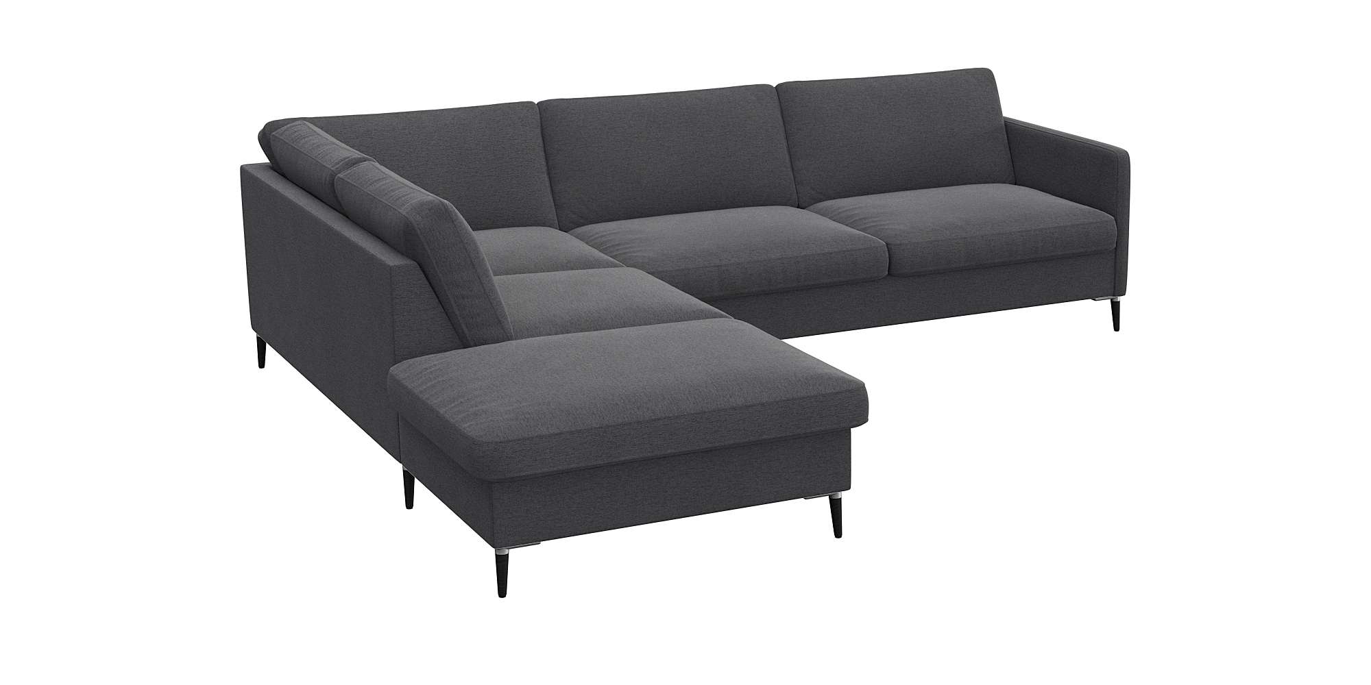 FLEXLUX Ecksofa »Fiore, L-Form«, schmale Armlehnen, Kaltschaum, Füße Alu+sc günstig online kaufen