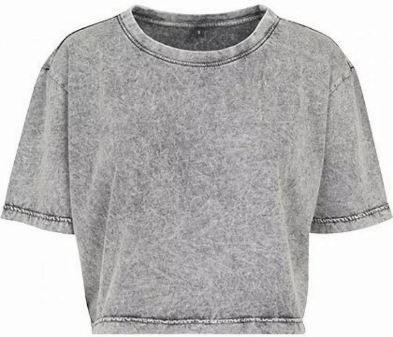 Build Your Brand Rundhalsshirt Damen Acid Washed Cropped Tee günstig online kaufen