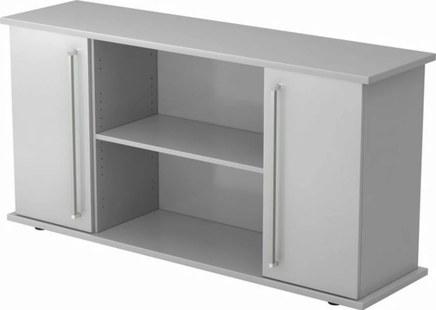 Aktenschrank Sideboard SB 2OH 2 Türen BxTxH 166,1x44,8x84cm Griff CE Grau/G günstig online kaufen