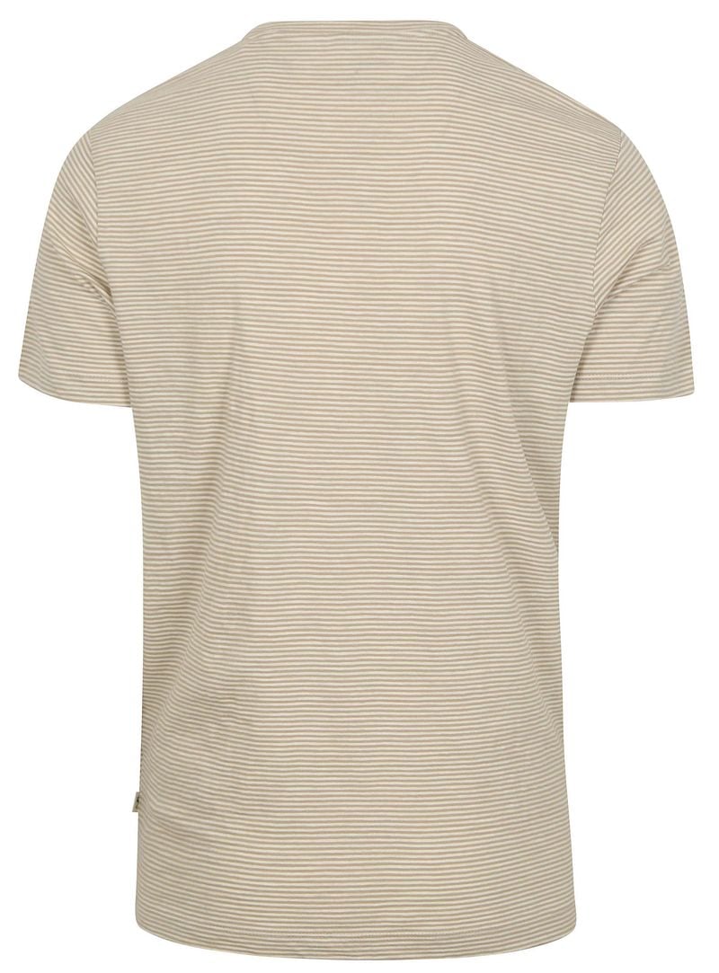 KnowledgeCotton Apparel T-shirt Streifen Beige - Größe XL günstig online kaufen