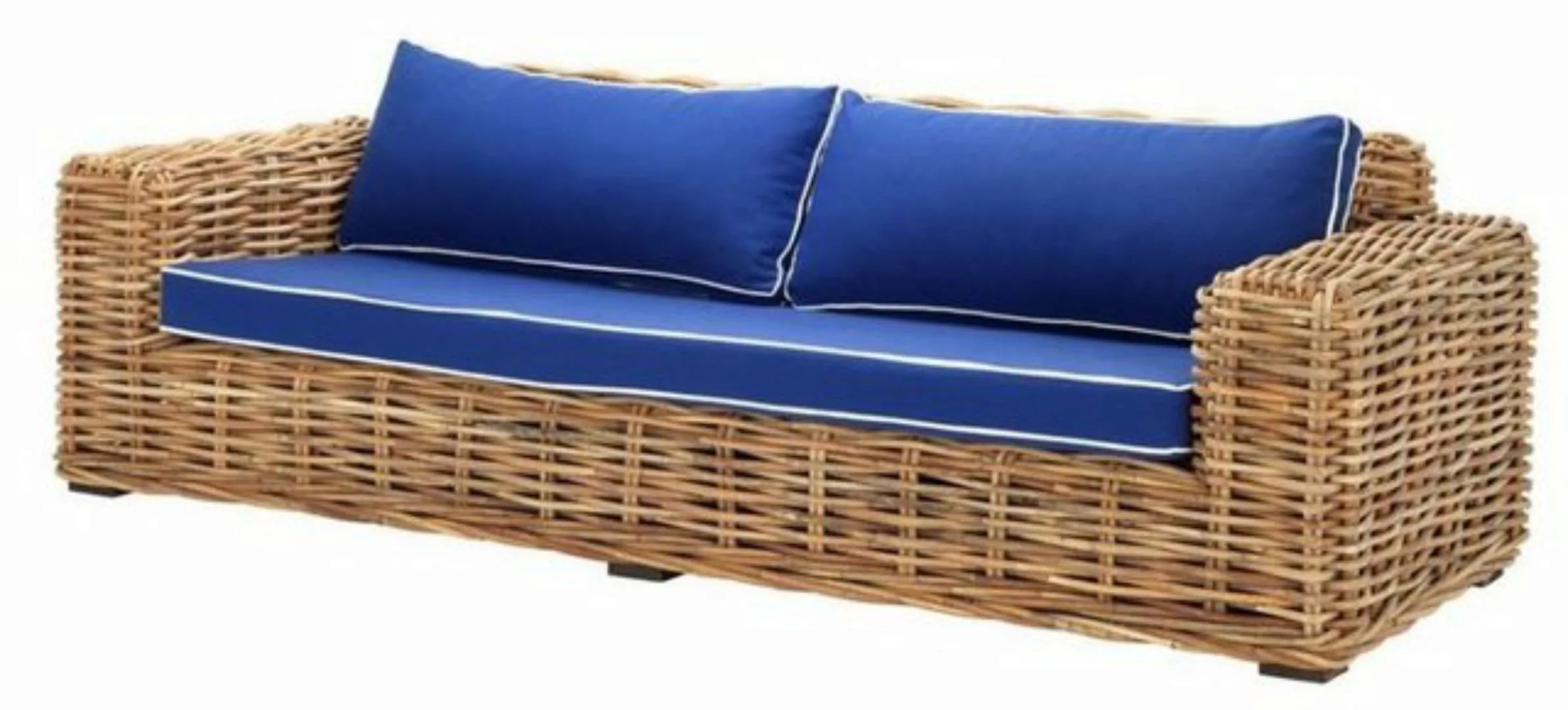Casa Padrino Sofa Designer Rattan Sofa 230 x 88 x H. 69 cm - Luxus Wohnzimm günstig online kaufen