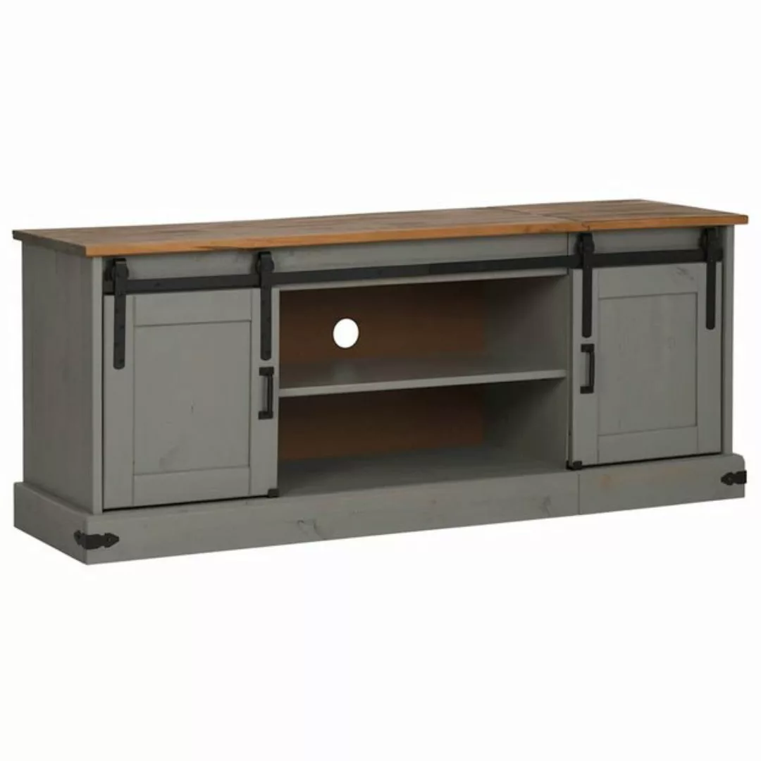 vidaXL TV-Schrank TV-Schrank HALDEN 2 Schiebetüren Grau 150x40x60 cm Massiv günstig online kaufen