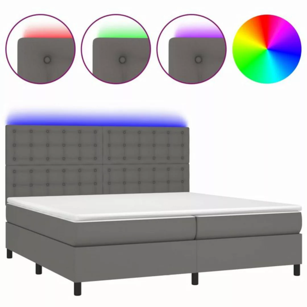 vidaXL Boxspringbett Boxspringbett mit Matratze & LED Kunstleder (200 x 200 günstig online kaufen