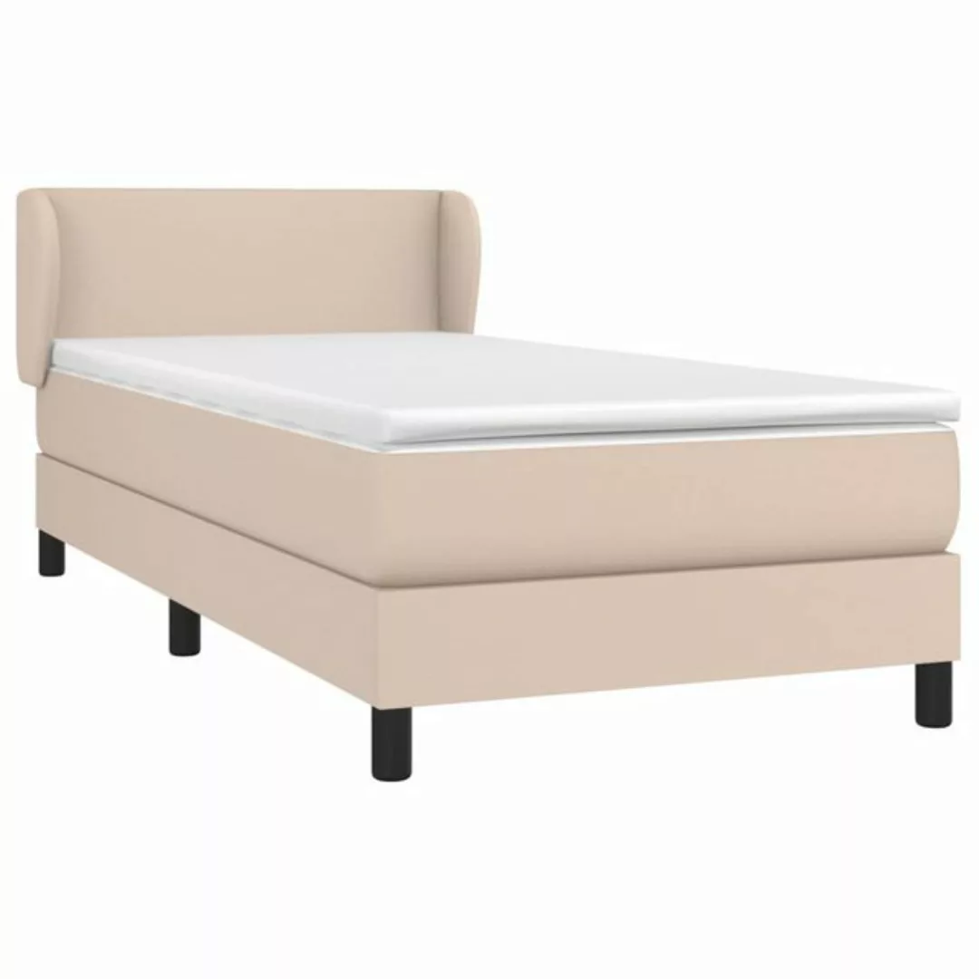 vidaXL Bett Boxspringbett mit Matratze Cappuccino-Braun 80x200cm Kunstleder günstig online kaufen