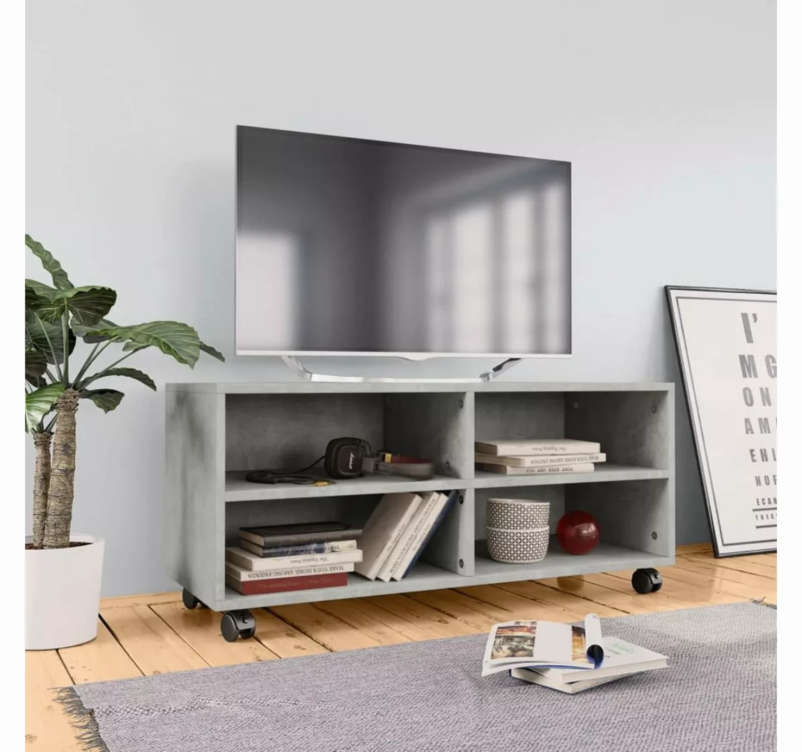 vidaXL TV-Schrank TV-Schrank mit Rollen Betongrau 903535 cm Spanplatte Lowb günstig online kaufen