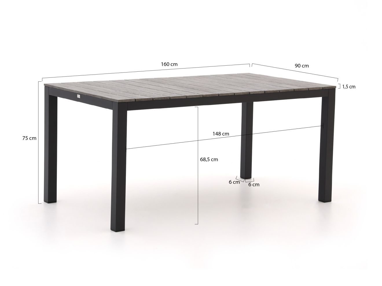 Bellagio Fidenza Gartentisch 160x90x75 cm günstig online kaufen
