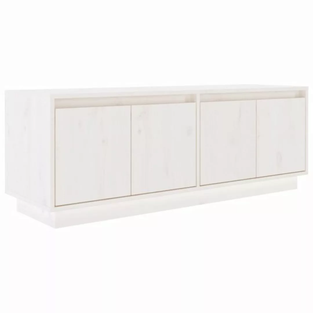 vidaXL TV-Schrank TV-Schrank Weiß 110x34x40 cm Massivholz Kiefer Lowboard günstig online kaufen