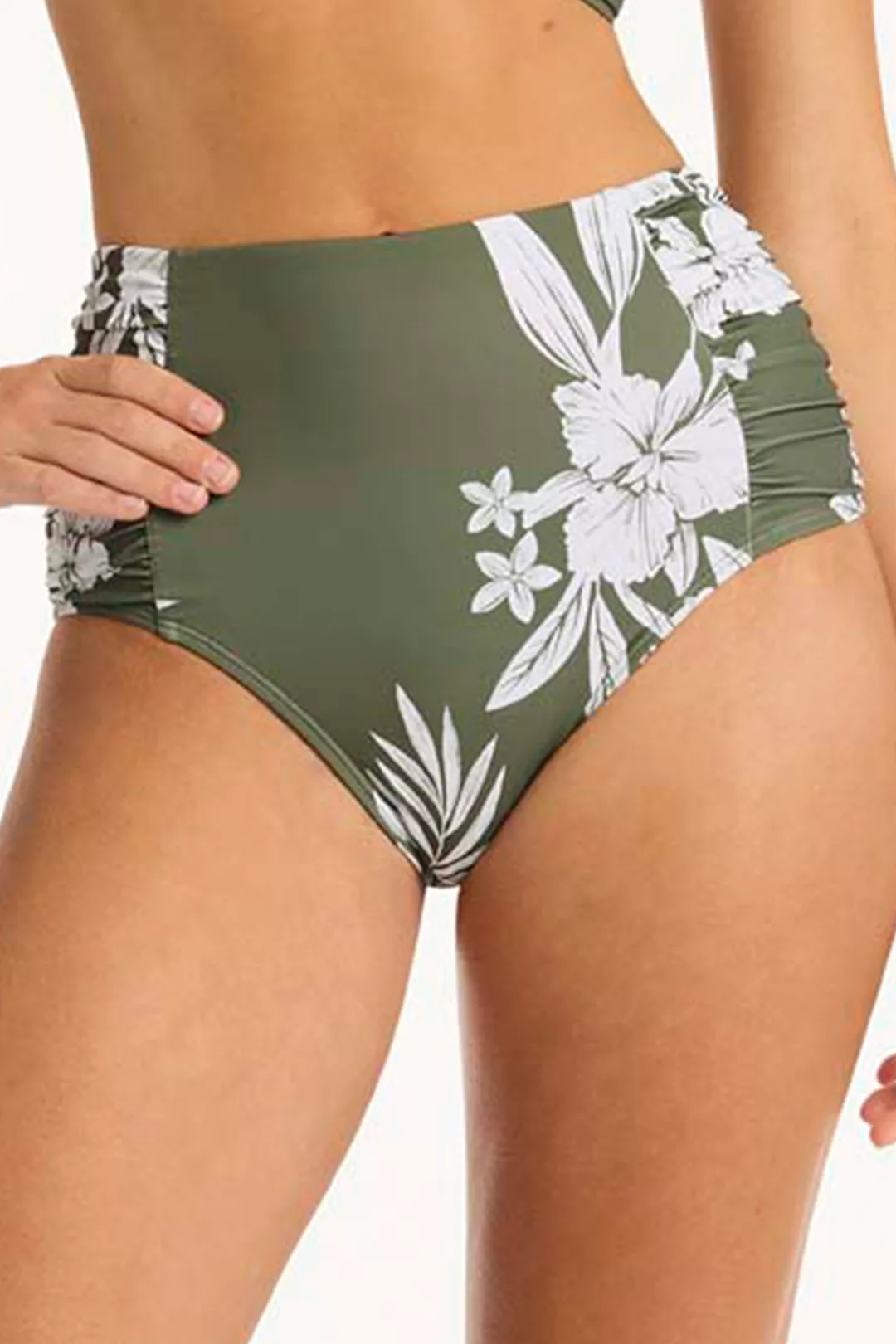 Sea Level Bikini-Hose, high waist Aloha 40 grün günstig online kaufen