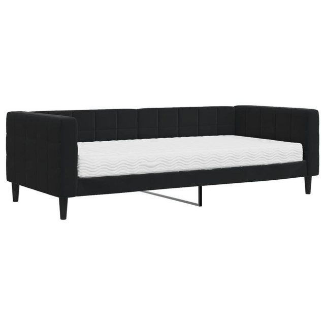 furnicato Bett Tagesbett mit Matratze Schwarz 90x200 cm Samt (1-tlg) günstig online kaufen