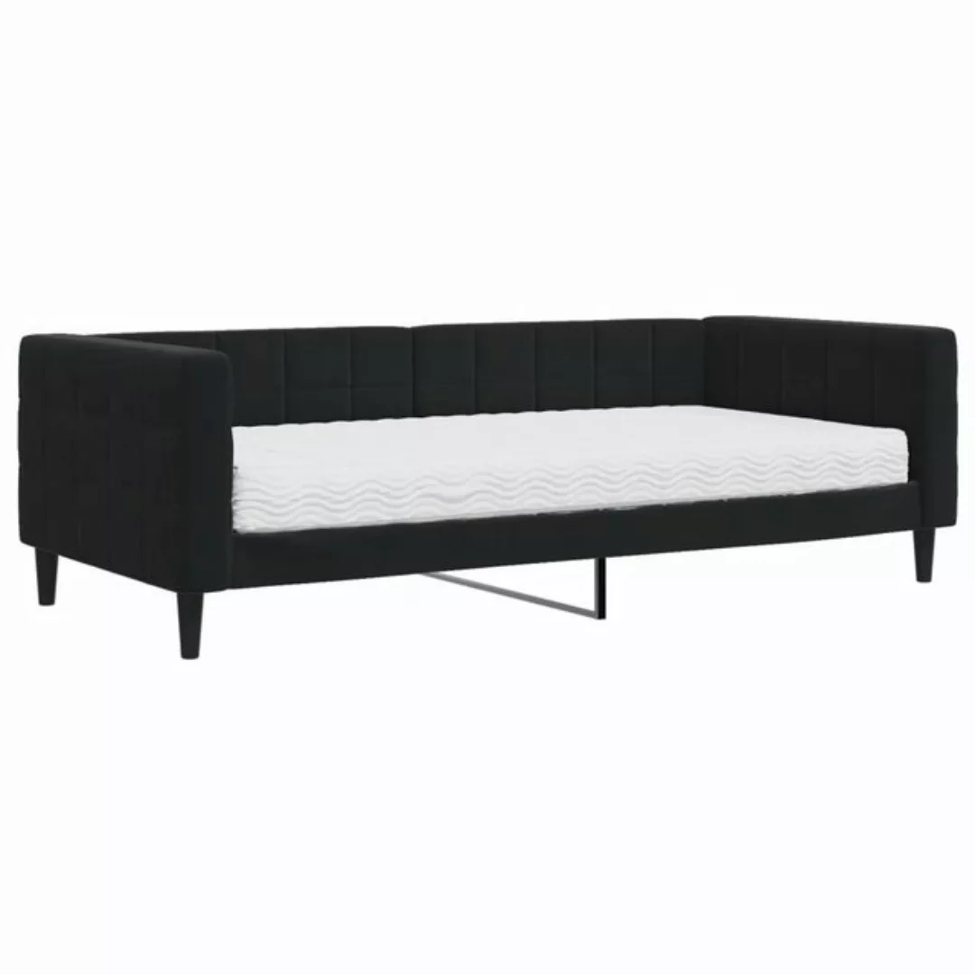 furnicato Bett Tagesbett mit Matratze Schwarz 90x200 cm Samt (1-tlg) günstig online kaufen