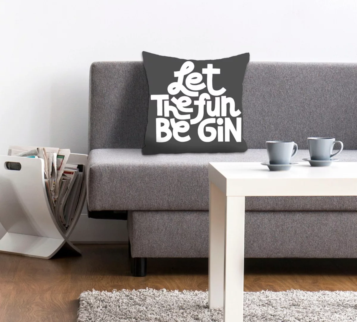 queence Dekokissen »LET THE FUN BE GIN«, mit einem Schriftzug, Kissenhülle günstig online kaufen