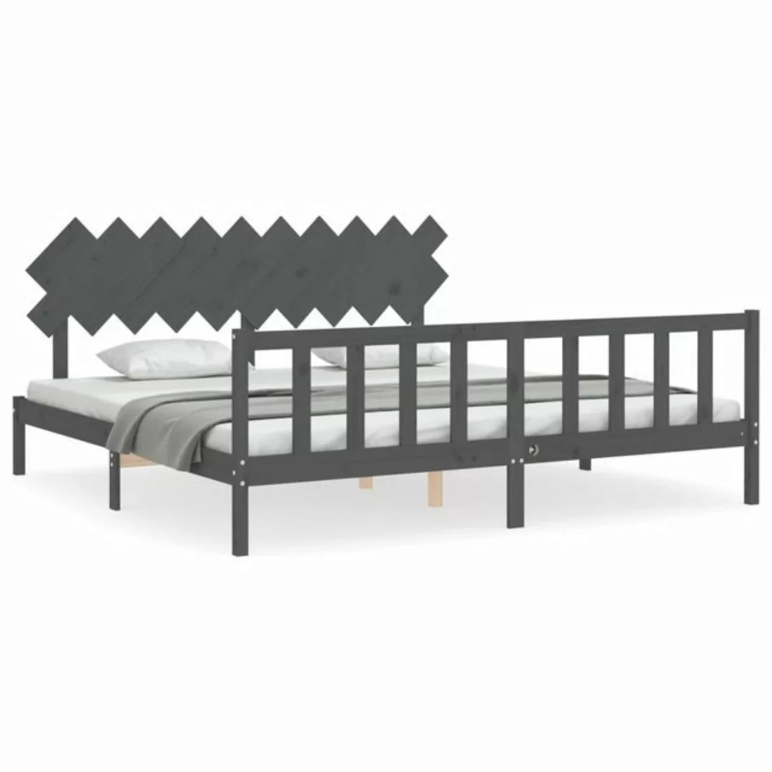 vidaXL Bett Massivholzbett mit Kopfteil Honigbraun 200x200 cm günstig online kaufen