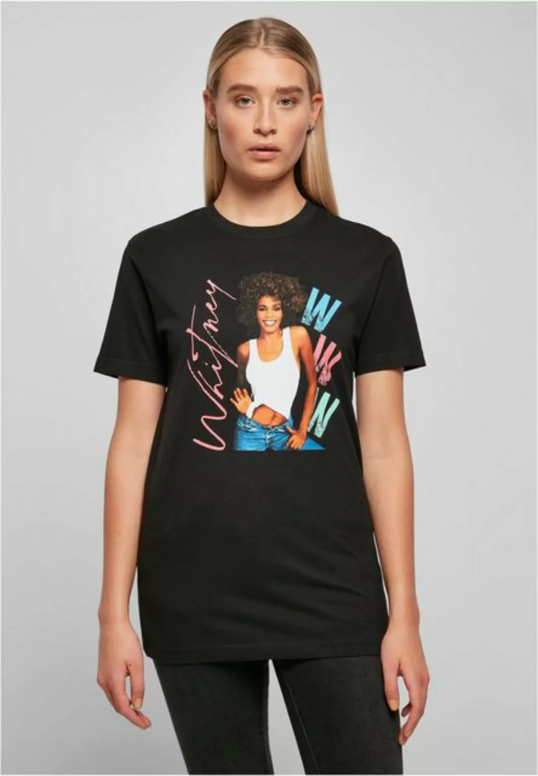 Merchcode Kurzarmshirt Merchcode Damen Ladies Whitney Houston WWW Tee (1-tl günstig online kaufen