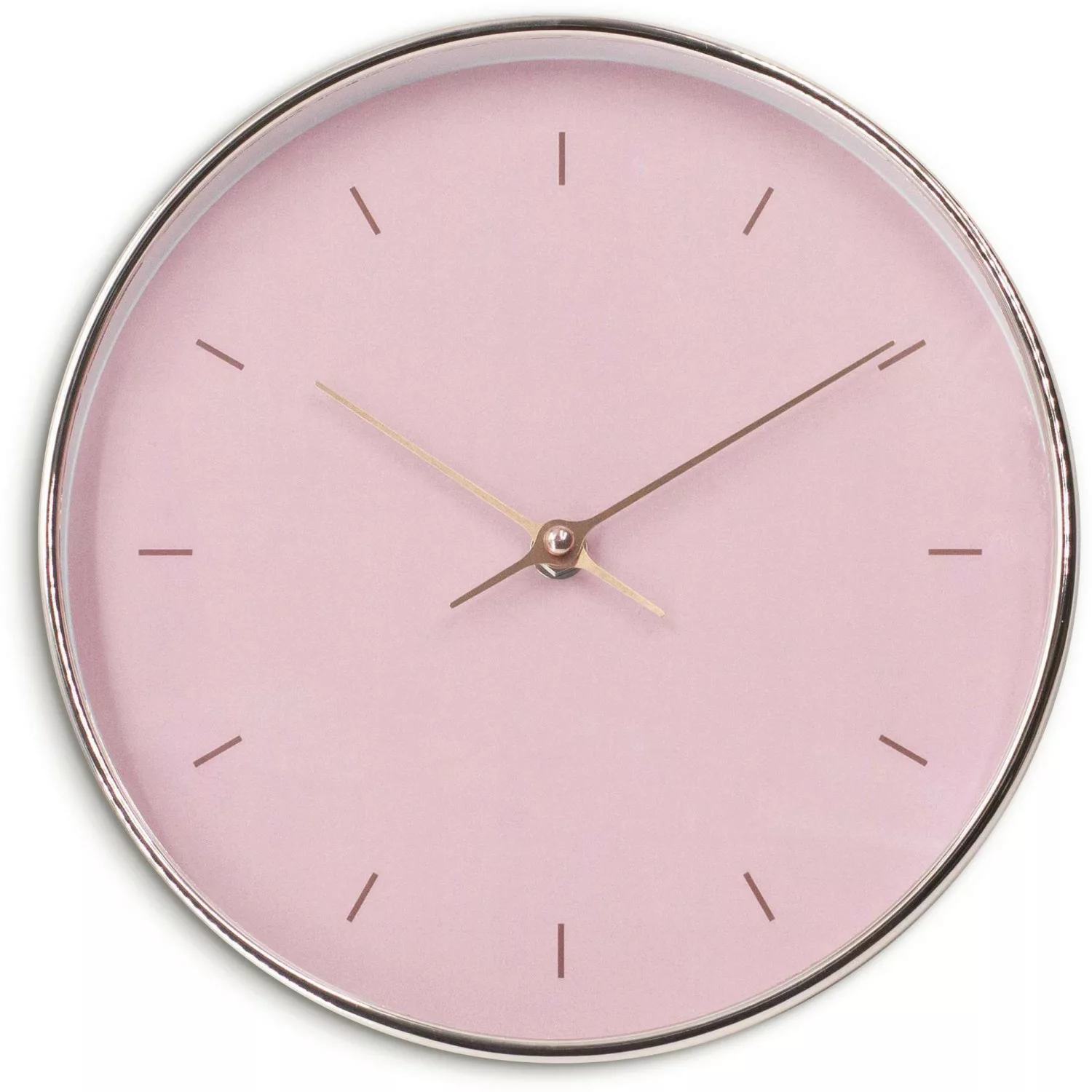 Wall-Art Wanduhr Minimalistisch Ø 25 cm Rosa und Roségold-Optik günstig online kaufen