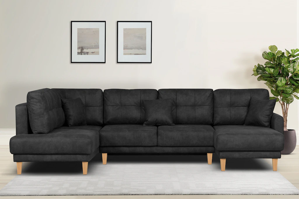 Home affaire Wohnlandschaft "TRIPLO U-Form wahlweise mit Schlaffunktion, B/ günstig online kaufen