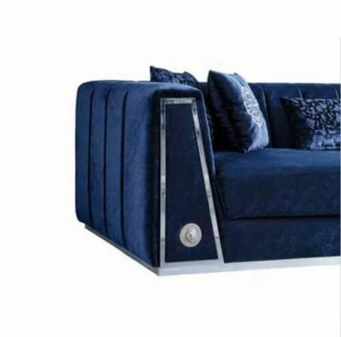 JVmoebel 3-Sitzer Blaues Wohnzimmer Sitz-Set Luxus Dreisitzer Sessel Polste günstig online kaufen
