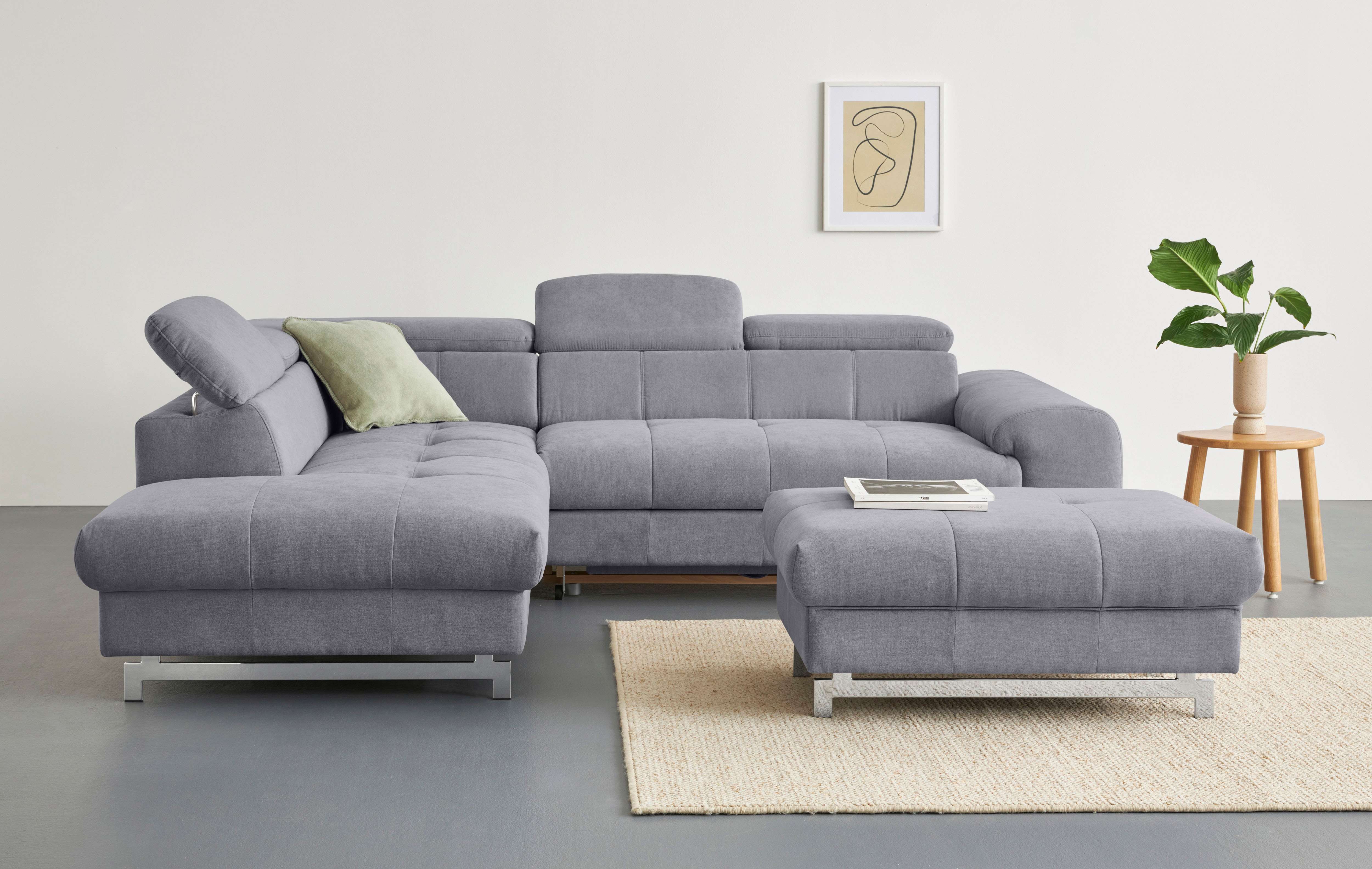 COTTA Ecksofa "Chef L-Form", mit Kopfteilverstellung, edle Metallkufen, wah günstig online kaufen