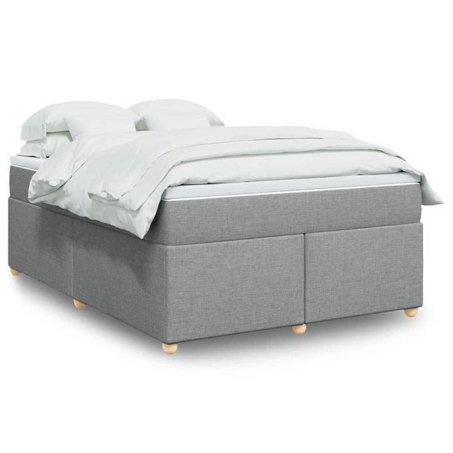 vidaXL Boxspringbett, Boxspringbett mit Matratze Hellgrau 140x190 cm Stoff günstig online kaufen