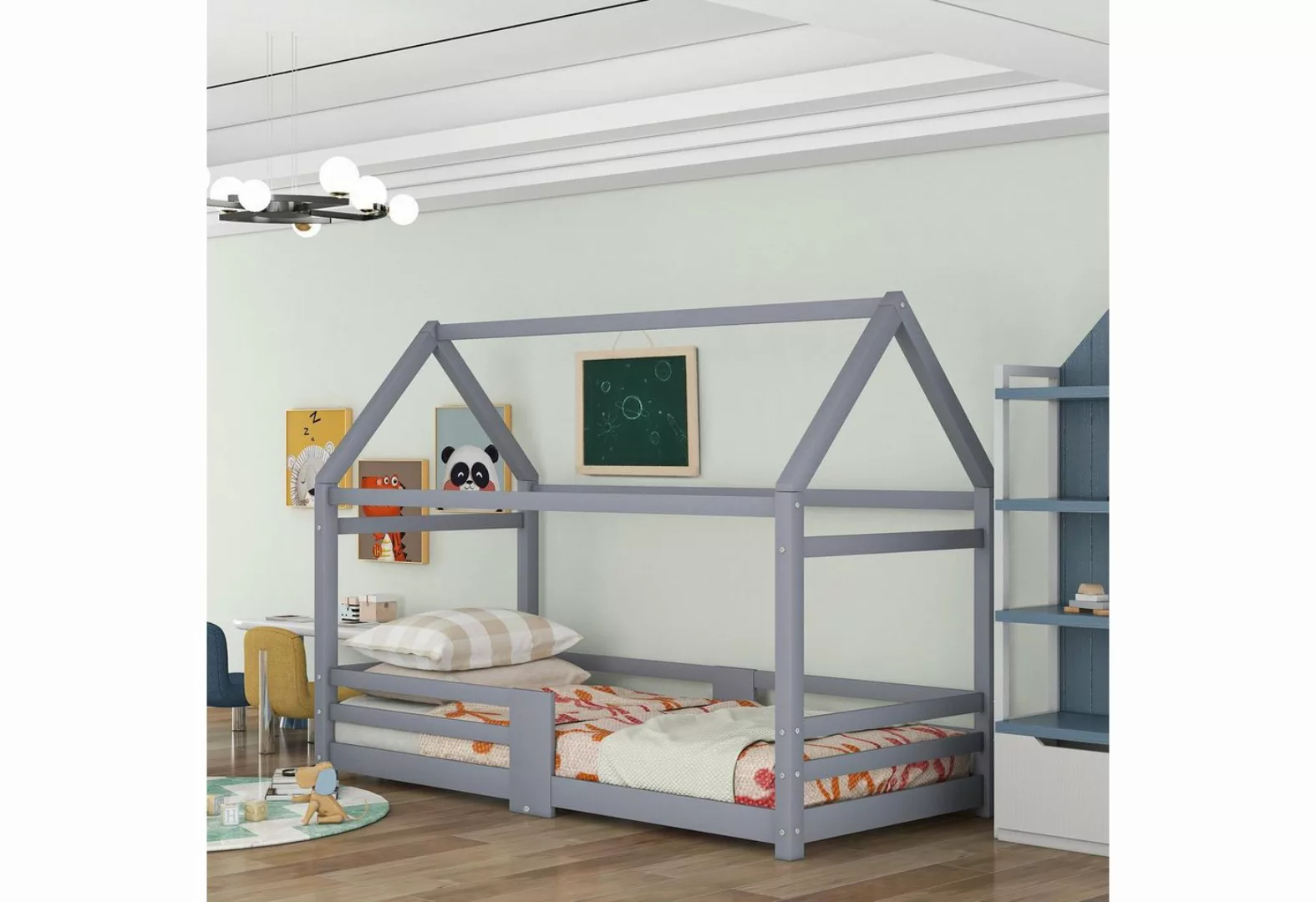 HAUSS SPLOE Kinderbett Kinderbett Hausbett mit Schornstein Bodenbett Bettge günstig online kaufen
