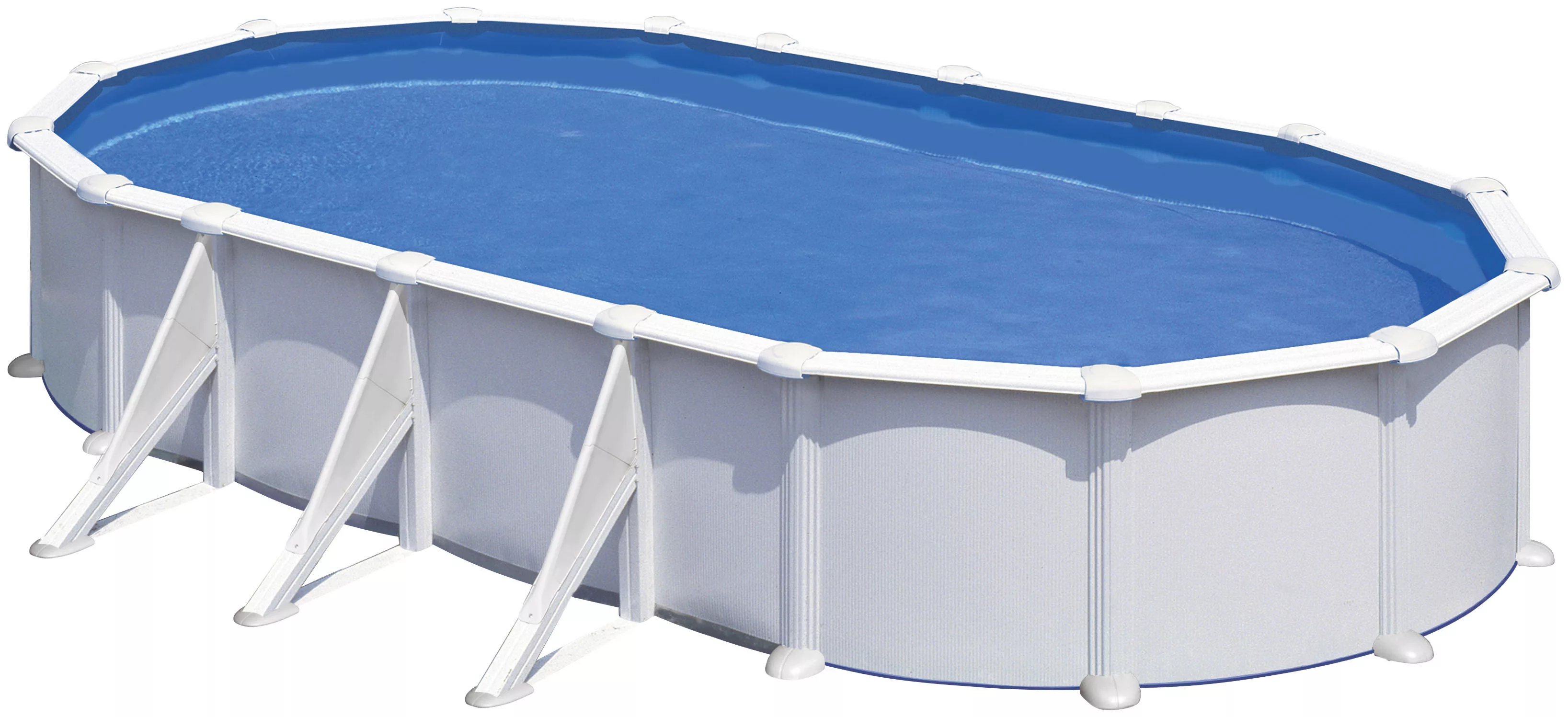 Gre Stahlwand-Pool Atlantis 730 cm x 375 cm x 132 cm Oval Weiß günstig online kaufen