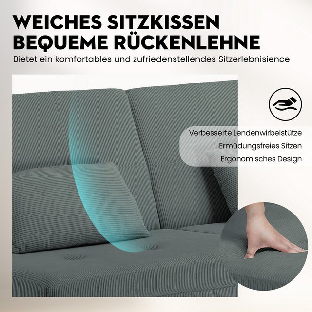 COMHOMA Schlafsofa Bettsofa mit Schlaffunktion, Klappsofa, Couch Gästebett günstig online kaufen